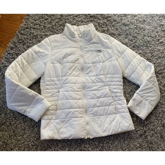 The North Face Harway white Quilted Puffer JACKET COAT sz L - Picture 1 of 7